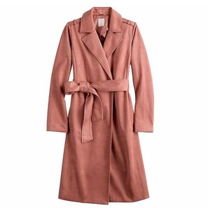 LC LAUREN CONRAD | Gray Suede Trench Coat